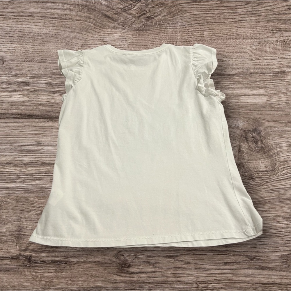 Paige White Ruffle Cap Sleeve Tee Top Size Small - Picture 2 of 7